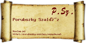 Porubszky Szaléz névjegykártya
