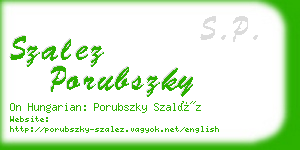 szalez porubszky business card